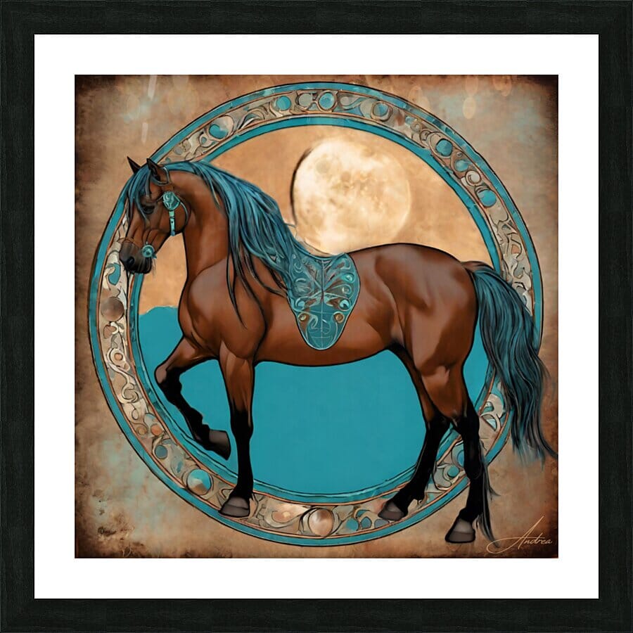 Rusty Moon Portal | Andrea Record Fine Art | Yellowstone Spirit Southwestern Collection Painting Print Andrea Record Fine Art Framed Print 8x8inches (21x21cm) 