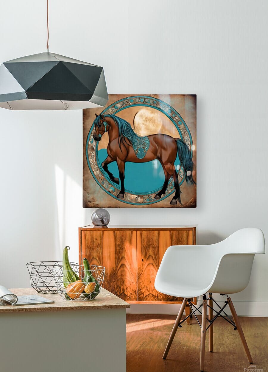 Rusty Moon Portal | Andrea Record Fine Art | Yellowstone Spirit Southwestern Collection Painting Print Andrea Record Fine Art HD Sublimation Metal Print 8x8inches (21x21cm) 