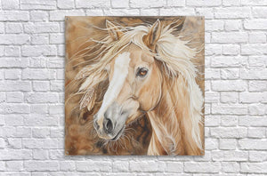 Saffron Amber-Eyed Palomino Print | Yellowstone Spirit Southwestern Collection Painting Print Objects Of Beauty Southwest 