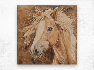 Saffron Amber-Eyed Palomino Print | Yellowstone Spirit Southwestern Collection Painting Print Objects Of Beauty Southwest 