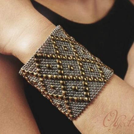 Salome' Stainless Steel w Yellow-Gold Titanium Bracelet | SG Liquid Metal Bracelets Sergio Gutierrez Liquid Metal Jewelry 