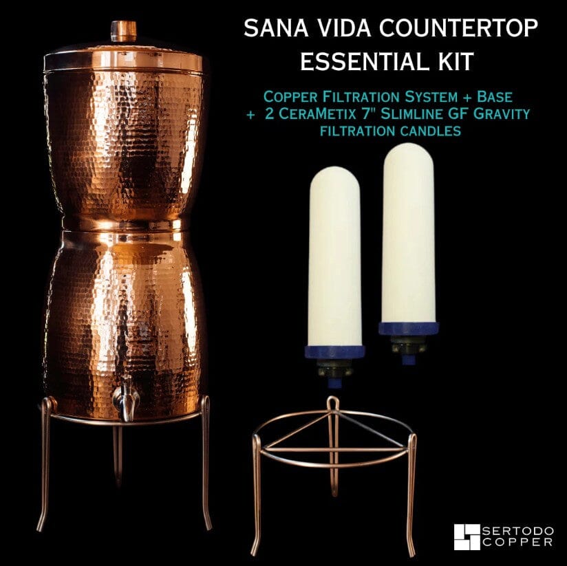 Sana Vida Copper Water Filtration System Essential Kit | Yellowstone Spirit Southwestern Collection Copper Water Dispenser Sertodo Copper 