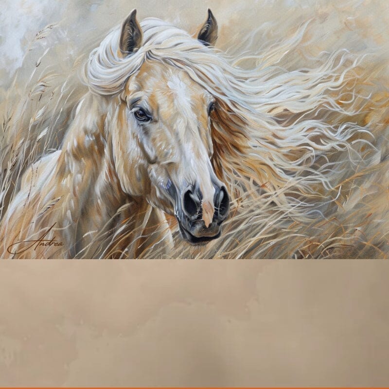 Sassafras Windy Palomino Print | Andrea Record Fine Art | Yellowstone Spirit Southwestern Collection Painting Print Objects Of Beauty Southwest 