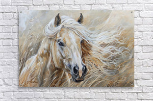 Sassafras Windy Palomino Print | Andrea Record Fine Art | Yellowstone Spirit Southwestern Collection Painting Print Objects Of Beauty Southwest 