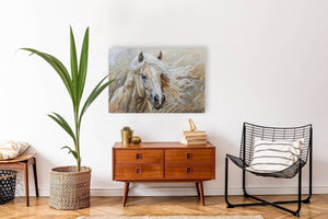 Sassafras Windy Palomino Print | Andrea Record Fine Art | Yellowstone Spirit Southwestern Collection Painting Print Objects Of Beauty Southwest 