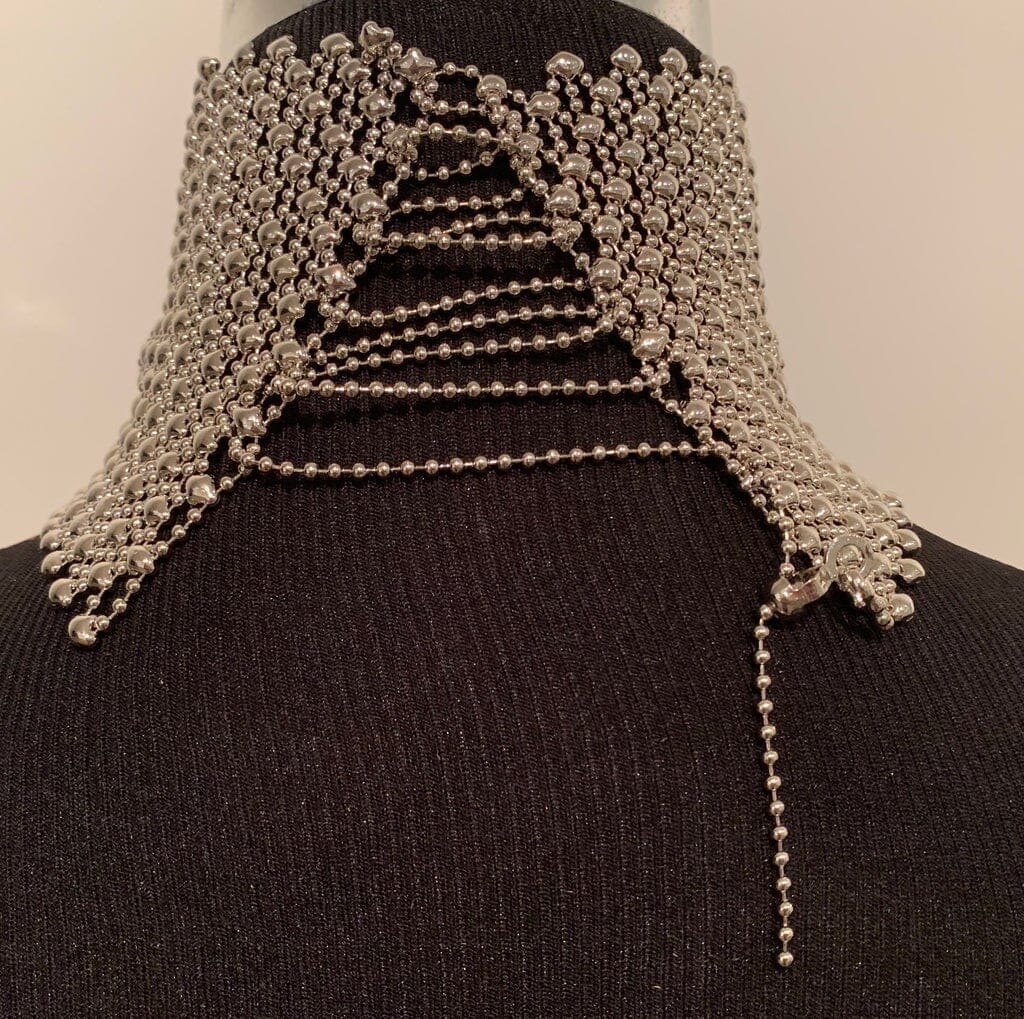Scheherazade SG Liquid Metal Choker/Necklace Antique Silver Necklaces Sergio Gutierrez Liquid Metal Jewelry 