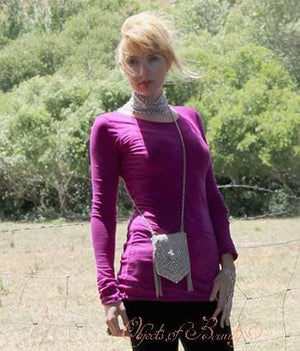 Scheherazade SG Liquid Metal Choker/Necklace Nickel | Yellowstone Spirit Southwestern Collection Necklaces Sergio Gutierrez Liquid Metal Jewelry 