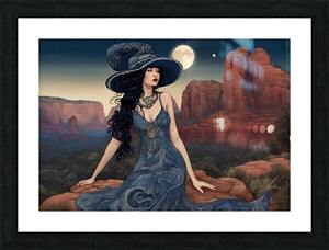 Sedona Interlude | Andrea Record Fine Art | Yellowstone Spirit Southwestern Collection Painting Print Andrea Record Fine Art Framed Print 8x5inches (21x13cm) 