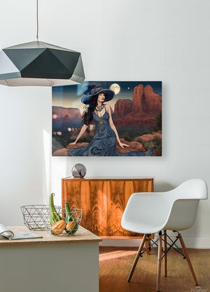 Sedona Interlude | Andrea Record Fine Art | Yellowstone Spirit Southwestern Collection Painting Print Andrea Record Fine Art HD Sublimation Metal Print 8x5inches (21x13cm) 