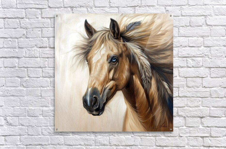 Sequoyah ~ Blue-Eyed Golden Horse Print | Yellowstone Spirit Southwestern Collection Painting Print Objects Of Beauty Southwest 