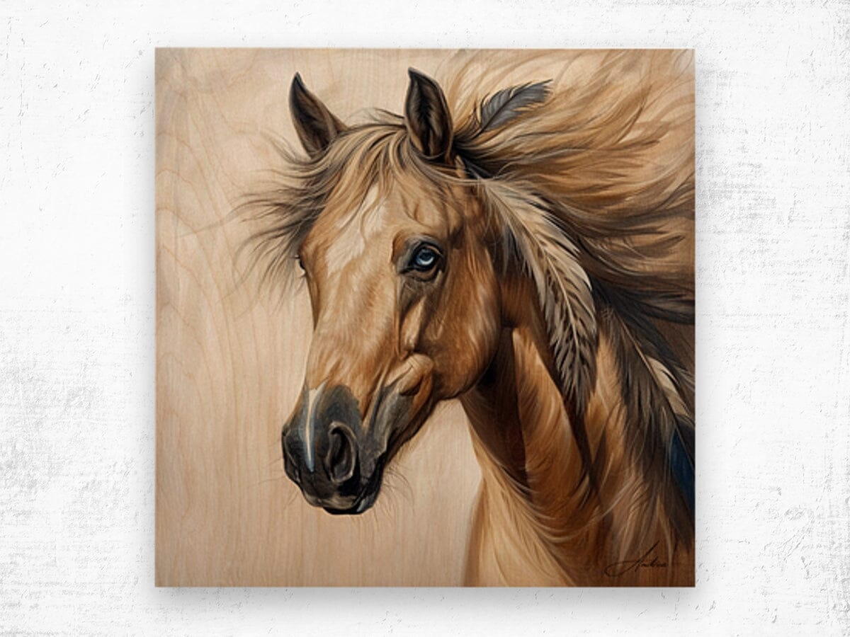 Sequoyah ~ Blue-Eyed Golden Horse Print | Yellowstone Spirit Southwestern Collection Painting Print Objects Of Beauty Southwest 