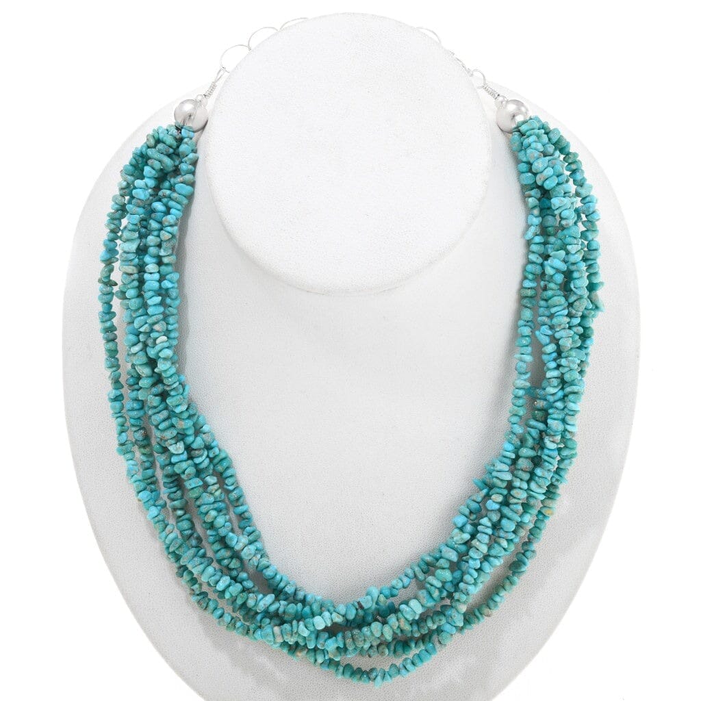 Seven Strand Navajo Blue Turquoise Southwestern Necklace | Yellowstone Spirit Necklaces Objects of Beauty Southwest 