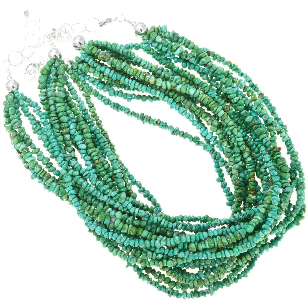 Seven Strand Navajo Bright Green and Blue Turquoise Necklace | Yellowstone Spirit Southwestern Collection Necklaces Objects of Beauty Southwest 