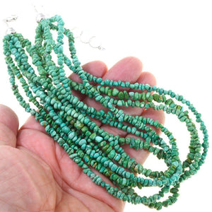 Seven Strand Navajo Bright Green and Blue Turquoise Necklace | Yellowstone Spirit Southwestern Collection Necklaces Objects of Beauty Southwest 