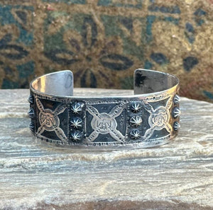 Silver Thunderbird Man's Bracelet | Yellowstone Spirit Southwest Collection Silver Bracelet Objects of Beauty Southwest 