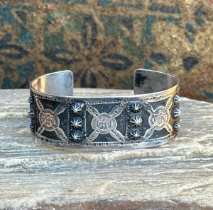 Silver Thunderbird Man's Bracelet | Yellowstone Spirit Southwest Collection Silver Bracelet Objects of Beauty Southwest 