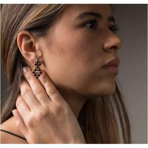 Simone Stainless Steel Rose Titanium Earrings | SG Liquid Silver Jewelry Earrings Sergio Gutierrez Liquid Metal Jewelry 