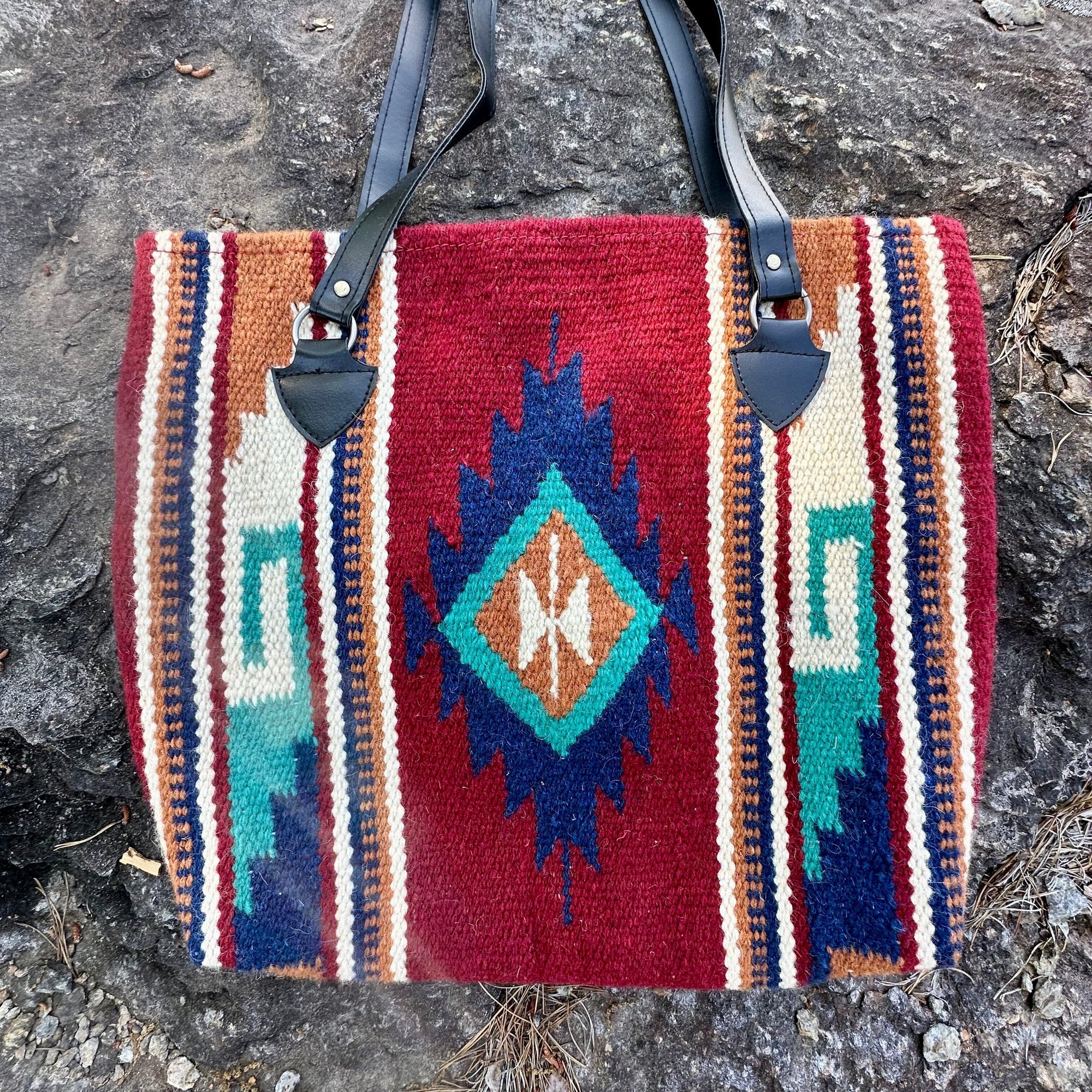 Sioux Handwoven Wool Southwestern Tote | Yellowstone Spirit Southwestern Collection Handwoven Wool Tote Objects of Beauty 