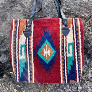 Sioux Handwoven Wool Southwestern Tote | Yellowstone Spirit Southwestern Collection Handwoven Wool Tote Objects of Beauty 