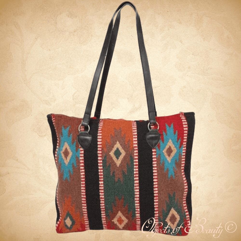 Six Diamonds Handwoven Wool Tote | Yellowstone Spirit Southwestern Collection Handwoven Bag Objects of Beauty Southwest 