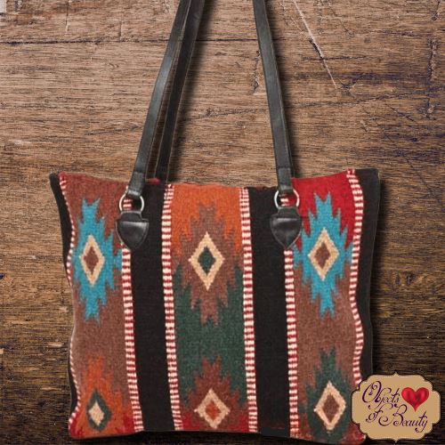 Six Diamonds Handwoven Wool Tote | Yellowstone Spirit Southwestern Collection Handwoven Bag Objects of Beauty Southwest 