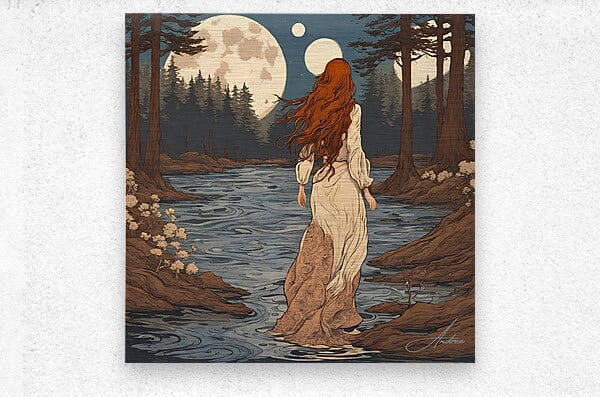 Sleepwalker | Andrea Record Fine Art | Yellowstone Spirit Southwestern Collection Painting Print Andrea Record Fine Art Brushed Metal Print 8x8inches (21x21cm) 