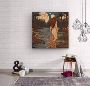 Sleepwalker | Andrea Record Fine Art | Yellowstone Spirit Southwestern Collection Painting Print Andrea Record Fine Art Wood Print 8x8inches (21x21cm) 