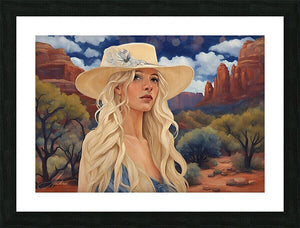 Soul Searcher | Andrea Record Fine Art | Yellowstone Spirit Southwestern Collection Painting Print Objects Of Beauty Southwest Framed Print 8x5inches (21x13cm) 