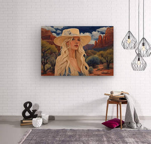 Soul Searcher | Andrea Record Fine Art | Yellowstone Spirit Southwestern Collection Painting Print Objects Of Beauty Southwest Wood Print 8x5inches (21x13cm) 