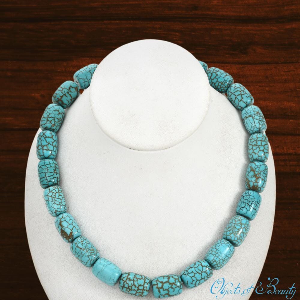Spiderweb Turquoise Magnesite Chunky Beads | Yellowstone Spirit Southwestern Collection Necklaces Navajo 