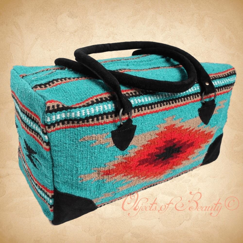 Star Quest Turquoise Woven Duffel SMALL | Yellowstone Spirit Southwestern Collection Duffel Bag Objects of Beauty Southwest 