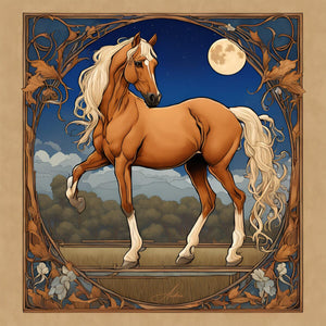 Starry Palomino Night | Andrea Record Fine Art | Yellowstone Spirit Southwestern Collection Painting Print Andrea Record Fine Art 