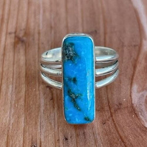 Straight Shooter Slender Blue Turquoise Beth Dutton Ring | Yellowstone Spirit Southwestern Collection Turquoise Ring Objects of Beauty Southwest 