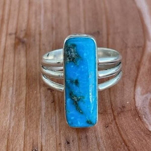 Straight Shooter Slender Blue Turquoise Beth Dutton Ring | Yellowstone Spirit Southwestern Collection Turquoise Ring Objects of Beauty Southwest 