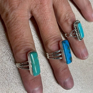 Straight Shooter Slender Blue Turquoise Beth Dutton Ring | Yellowstone Spirit Southwestern Collection Turquoise Ring Objects of Beauty Southwest 