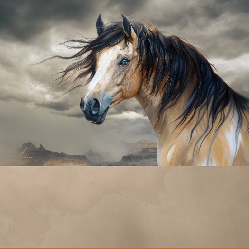 Tallulah Blue Eyed Buckskin | Andrea Record Fine Art | Yellowstone Spirit Southwestern Collection artwork Objects Of Beauty Southwest 