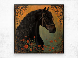 Tamuchi Black Frisian Horse Painting | Yellowstone Spirit Southwestern Collection Painting Print Objects Of Beauty Southwest 