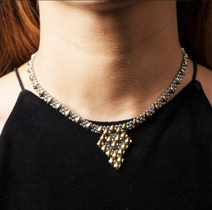 Tehachapi Stainless Steel w Gold Titanium SG Liquid Metal Necklace | Yellowstone Spirit liquid metal necklace SG Liquid Metal 