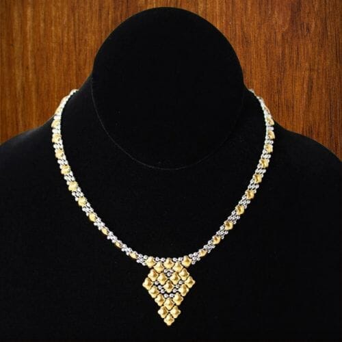 Tehachapi Stainless Steel w Gold Titanium SG Liquid Metal Necklace | Yellowstone Spirit liquid metal necklace SG Liquid Metal 