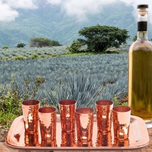 Tequilero Copper Shot Cup Flight Set | Sertodo Copper | Yellowstone Spirit Southwestern Collection Copper Barware Set Sertodo Copper 
