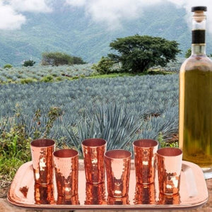 Tequilero Copper Shot Cup Flight Set | Sertodo Copper | Yellowstone Spirit Southwestern Collection Copper Barware Set Sertodo Copper 