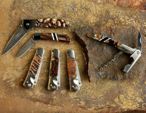 Tesoro Fossilized Woolly Mammoth Tooth Button Lock Knife w Titanium Body | Yellowstone Spirit and Spirit Animal Collections Pocket Folders Santa Fe Stoneworks 