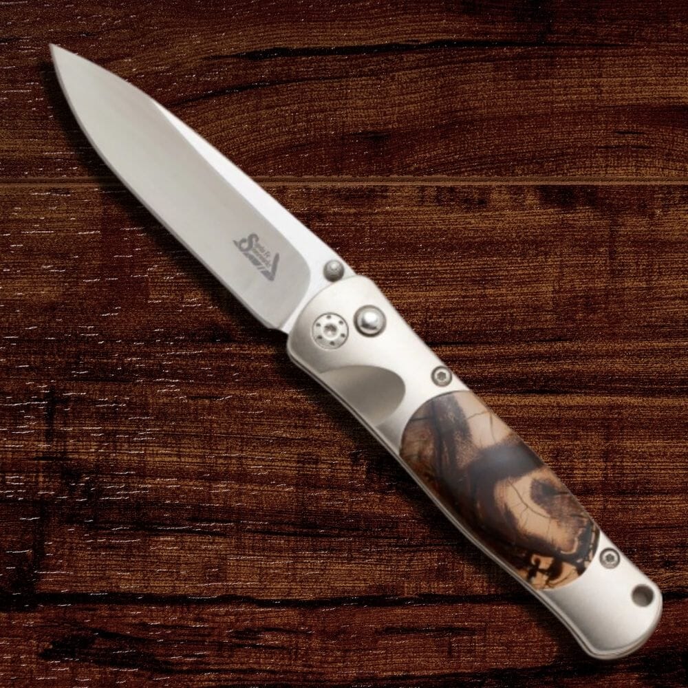 Tesoro Fossilized Woolly Mammoth Tusk Button Lock Knife | Titanium Body | Yellowstone Spirit Pocket Folders Santa Fe Stoneworks 