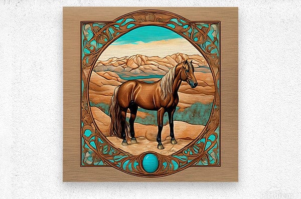 The Keepsake | Andrea Record Fine Art | Yellowstone Spirit Southwestern Collection Painting Print Andrea Record Fine Art Brushed Metal Print 8x8inches (21x21cm) 