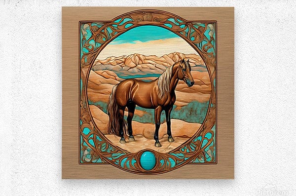 The Keepsake | Andrea Record Fine Art | Yellowstone Spirit Southwestern Collection Painting Print Andrea Record Fine Art Brushed Metal Print 8x8inches (21x21cm) 