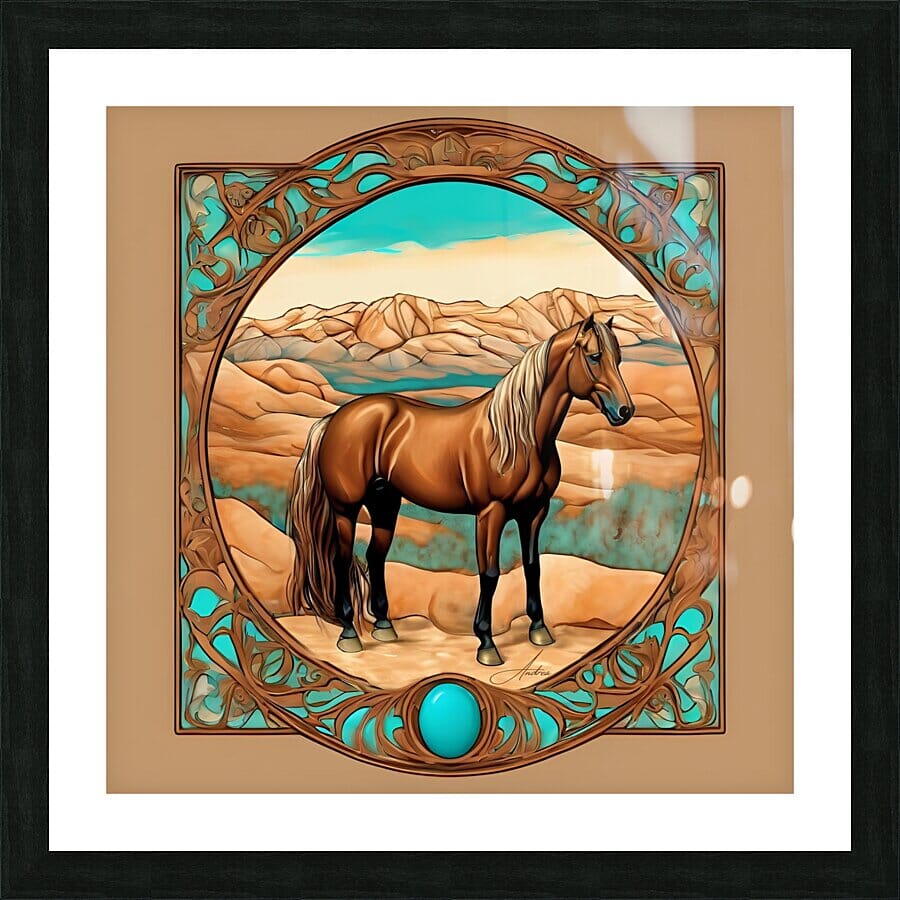 The Keepsake | Andrea Record Fine Art | Yellowstone Spirit Southwestern Collection Painting Print Andrea Record Fine Art Framed Print 8x8inches (21x21cm) 