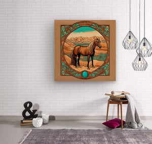 The Keepsake | Andrea Record Fine Art | Yellowstone Spirit Southwestern Collection Painting Print Andrea Record Fine Art Wood Print 8x8inches (21x21cm) 