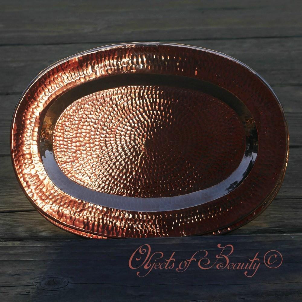 Thessaly Oval Copper Platter 16" x 11" | Sertodo Copper | Yellowstone Spirit Southwestern Collection Copper Platter Sertodo Copper 