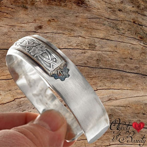 Tooled Silver Navajo Southwestern Cuff Bracelet | Yellowstone Spirit Southwestern Collection Bracelets Objects of Beauty Southwest 