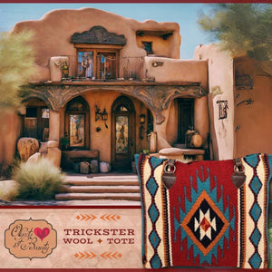 Trickster Southwestern Wool Tote | Yellowstone Spirit Southwestern Collection Wool Tote Objects of Beauty Southwest 